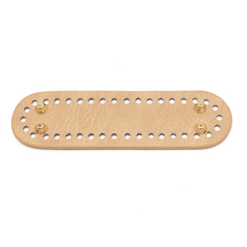Taschenboden PU Kunstleder oval Tan für Häkeltaschen 18,2x5,3cm 1 Stück