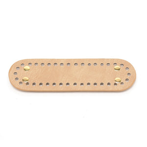 Taschenboden PU Kunstleder oval Tan für Häkeltaschen 18,2x5,3cm 1 Stück