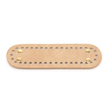 Taschenboden PU Kunstleder oval Tan für Häkeltaschen 18,2x5,3cm 1 Stück