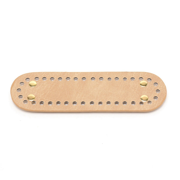 Taschenboden PU Kunstleder oval Tan für Häkeltaschen 18,2x5,3cm 1 Stück
