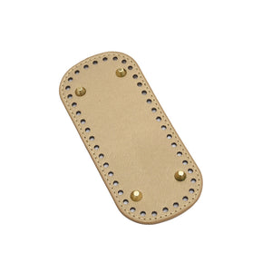 Taschenboden oval PU-Leder mit Löchern und Nieten 18×8cm