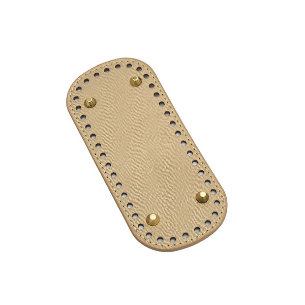 Taschenboden oval PU-Leder mit Löchern und Nieten 18×8cm