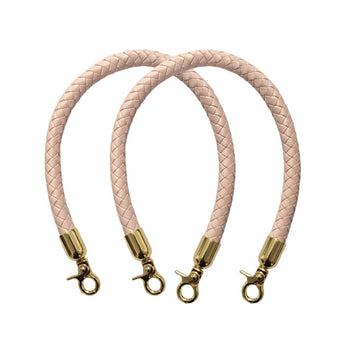 Taschengriff PU-Leder geflochten mit goldenen Schnallen 600× 12mm 1 Stück