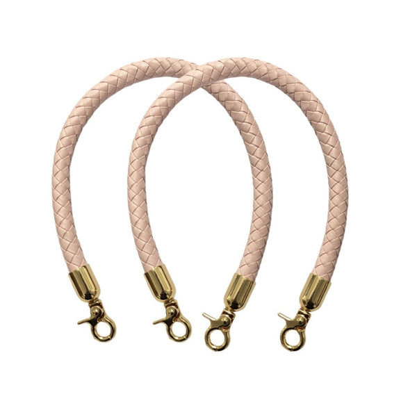 Taschengriff PU-Leder geflochten mit goldenen Schnallen 600× 12mm 1 Stück