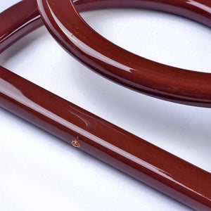 Taschengriff aus Kunststoff D-Form kokosbraun 120×85×8mm 2 Stück