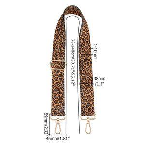 Taschengurt Leopardenmuster verstellbarer hellgoldenes Metall 78x140cm 38mm 1 Stück
