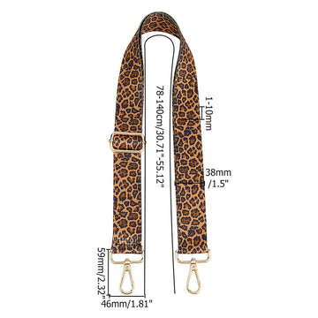 Taschengurt Leopardenmuster verstellbarer hellgoldenes Metall 78x140cm 38mm 1 Stück