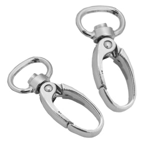 Taschenkarabiner mit Schlaufe silber 15mm 2 Stück