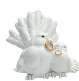 Tortenaufsatz, Caketopper Taubenpaar 6 cm