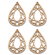 Teardrop Anhänger aus Holz lasercut unbehandelt 60,5×40mm 4 Stück