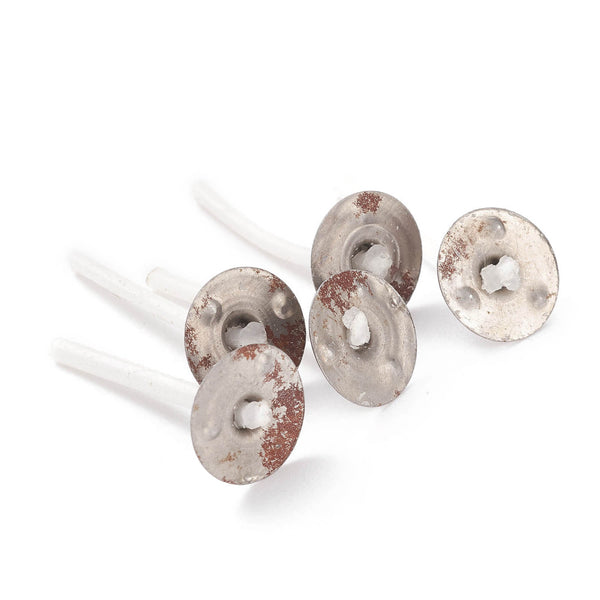 Teelichtdocht gewachst mit Aluplättchen 2,6x1,3cm 100 Stück
