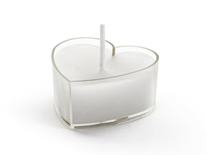 Teelichtkerzen Herzform weiß 4cm 10 Stück