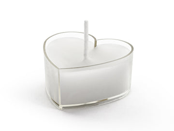 Teelichtkerzen Herzform weiß 4cm 10 Stück