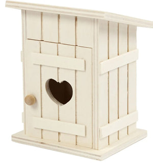 Toilettenhäuschen Holz natur 8x6,5cm