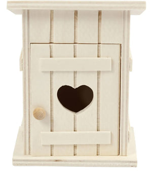 Toilettenhäuschen Holz natur 8x6,5cm