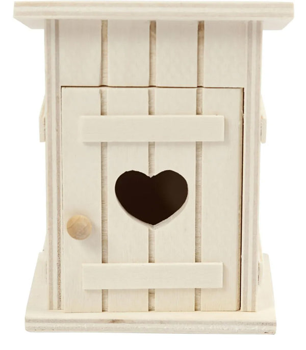 Miniatur Toilettenhäuschen Holz natur 8x6,5cm