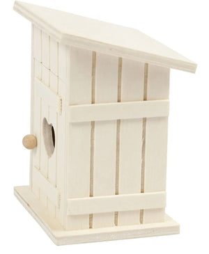 Toilettenhäuschen Holz natur 8x6,5cm