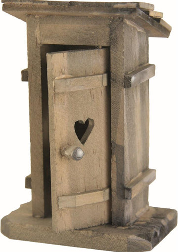Toilettenhäuschen aus Holz patiniert 12cm