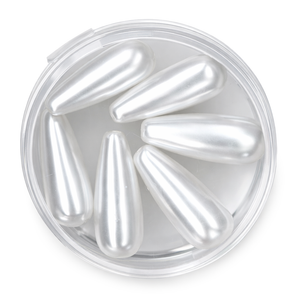 Wachsperle Tropfen weiss 8x20mm 6 Stk./Dose