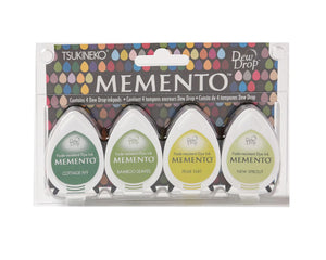 Memento Stempelkissen-Set, Grüntöne, 4 Tropfen