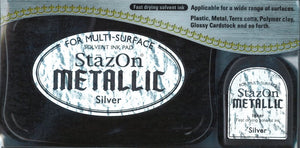 Tsukineko StazOn Stempelkissen-Set metallic silver Pigment Ink 2-teilig