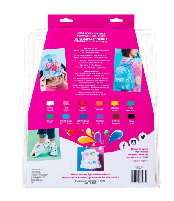 Tulip Textilfarbe Set Rainbow 29,5ml 12 Farben für alle Textilien