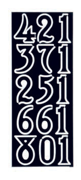 Uhrenziffern 10mm Metall, Zahlen 1-12