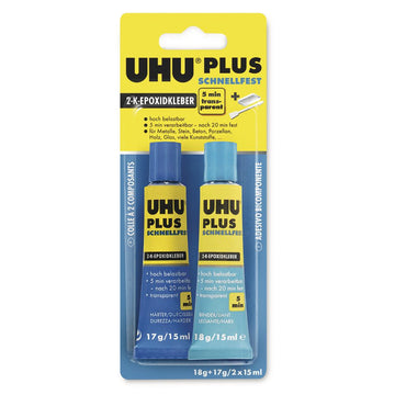 Uhu Plus Schnellfest 2-Komponenten-Epoxidkleber schnellfest 35g 2x15ml