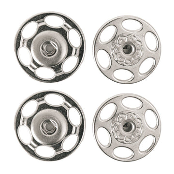 Umhäkelbare Knöpfe silbern 2cm 5 Stück