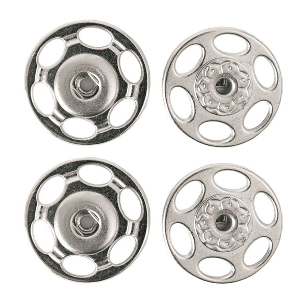 Umhäkelbare Knöpfe silbern 2cm 5 Stück