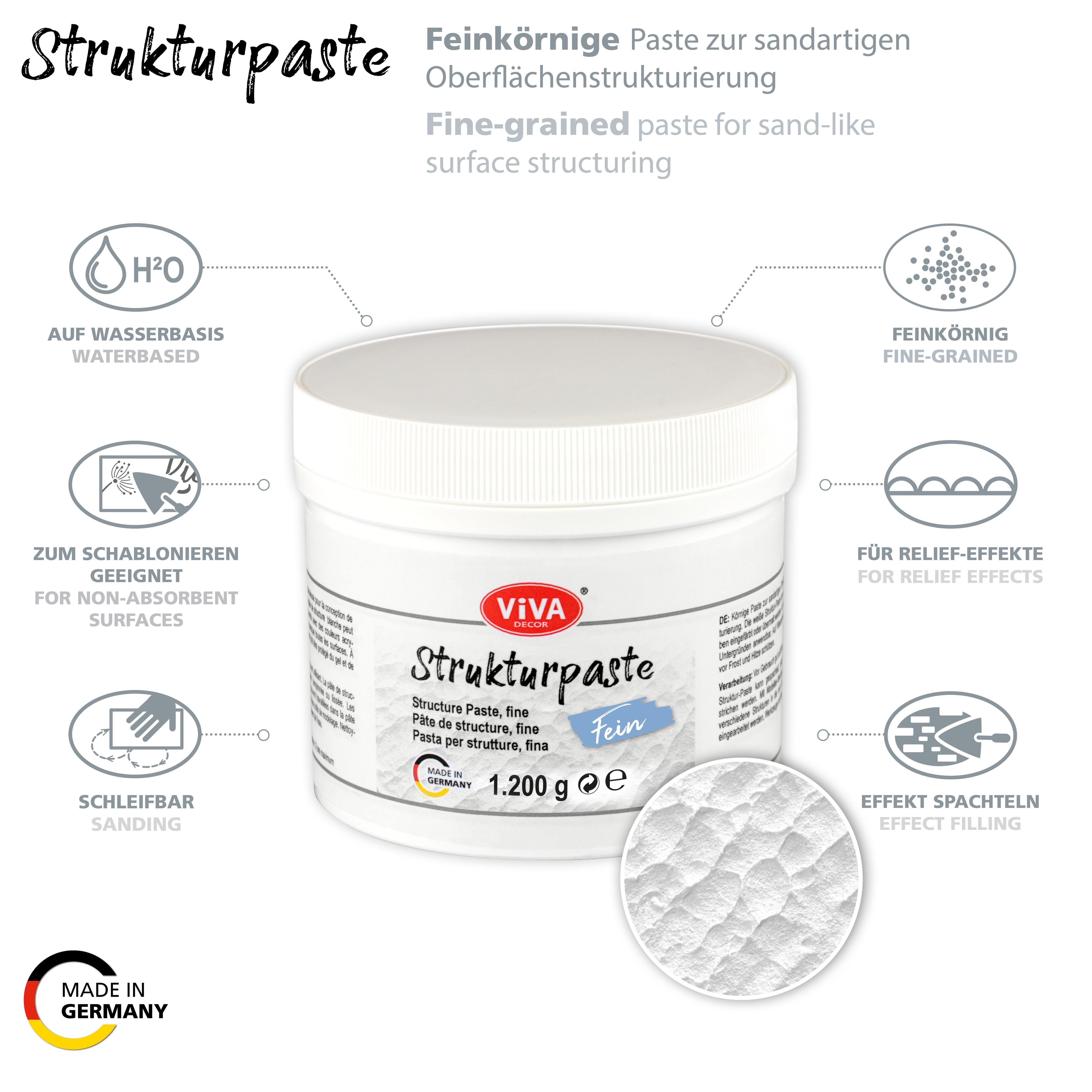 Viva Decor® Strukturpaste Fein Weiß 1200g
