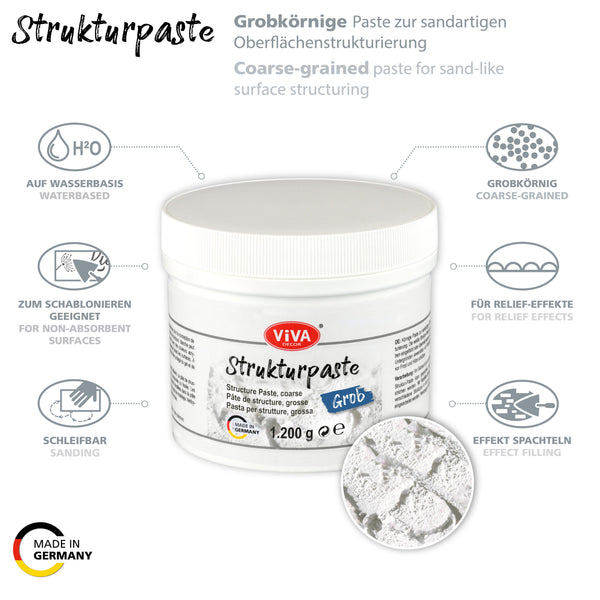 Viva Decor® Strukturpaste Grob Weiß 1200g