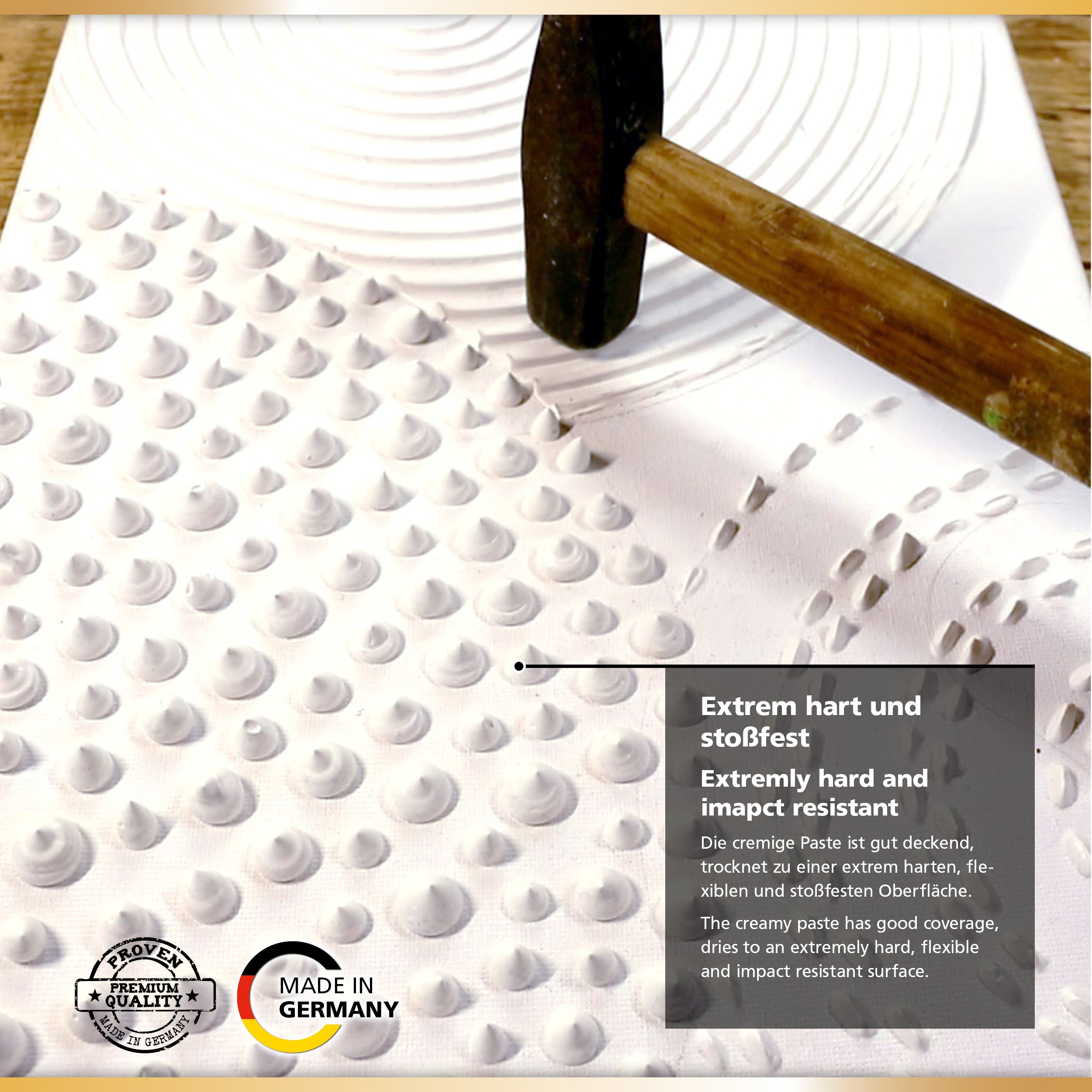Viva Decor® Strukturpaste PREMIUM cremig (1000g, Weiß) stoßfeste Impasto Paste Künstlerqualität matt