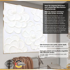 Viva Decor® Strukturpaste PREMIUM cremig (1000g, Weiß) stoßfeste Impasto Paste Künstlerqualität matt