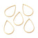 Linking Ring Tropfenform Edelstahl  goldfarben 25×17×1mm 1 Stück
