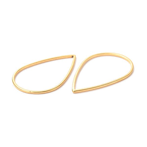 Linking Ring Tropfenform Edelstahl  goldfarben 25×17×1mm 1 Stück