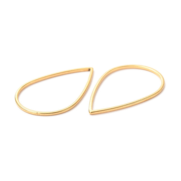 Linking Ring Tropfenform Edelstahl  goldfarben 25×17×1mm 1 Stück