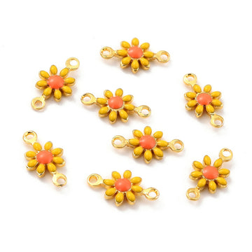 Verbindungsstücke Sonnenblume gelb/gold 13x7x2,5mm 1,2mm Loch 1 Stück