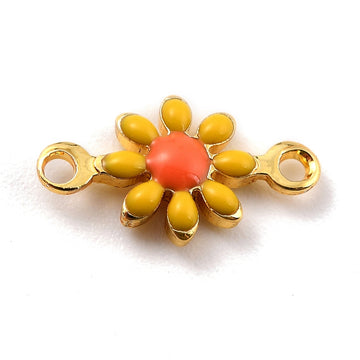 Verbindungsstücke Sonnenblume gelb/gold 13x7x2,5mm 1,2mm Loch 1 Stück