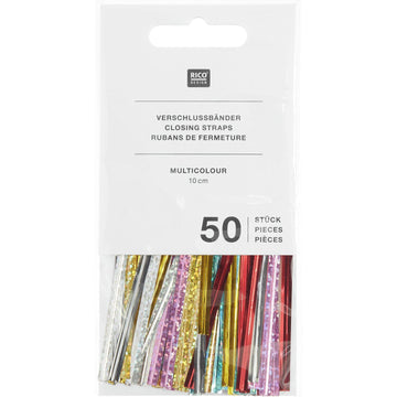 Verschlussbänder mit Draht multicolor 50 Stück 10cm