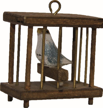 Miniatur Vogelkäfig mit Vogel 4cm
