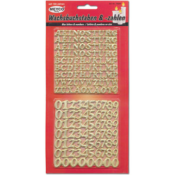 Wachsbuchstaben und -zahlen 158 Stk. Set