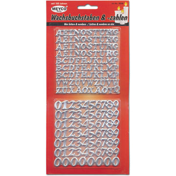Wachsbuchstaben und -zahlen 158 Stk. Set