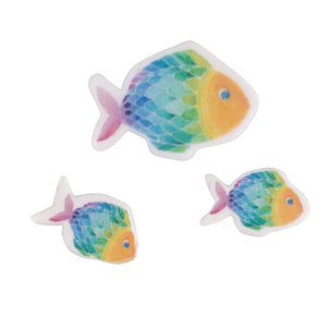 Wachsmotiv Regenbogen Fisch regenbogen 2,3x1,6cm + 3,7x2,5cm 3 Stück