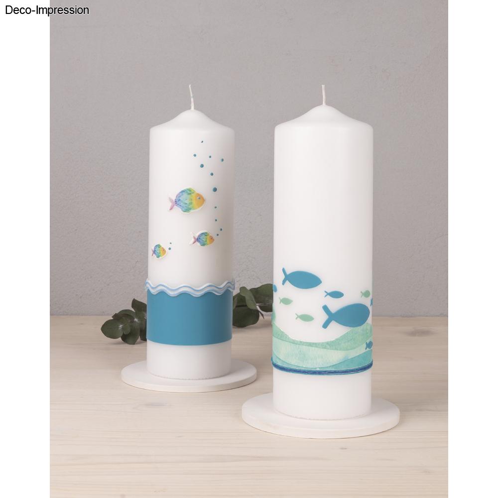 Wachsmotiv Regenbogen Fisch regenbogen 2,3x1,6cm + 3,7x2,5cm 3 Stück