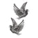 Wachsmotiv Taube silber 2,2x2,7 cm
