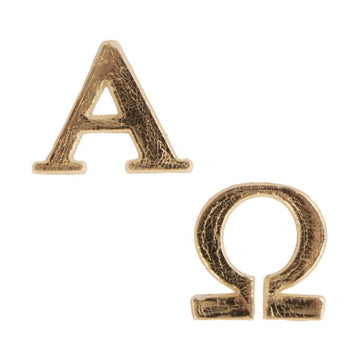 Wachsmotiv Alpha + Omega 2,5cm 2 Stück