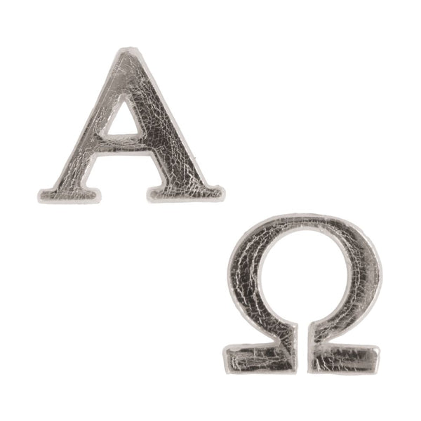 Wachsmotiv Alpha + Omega 2,5cm 2 Stück