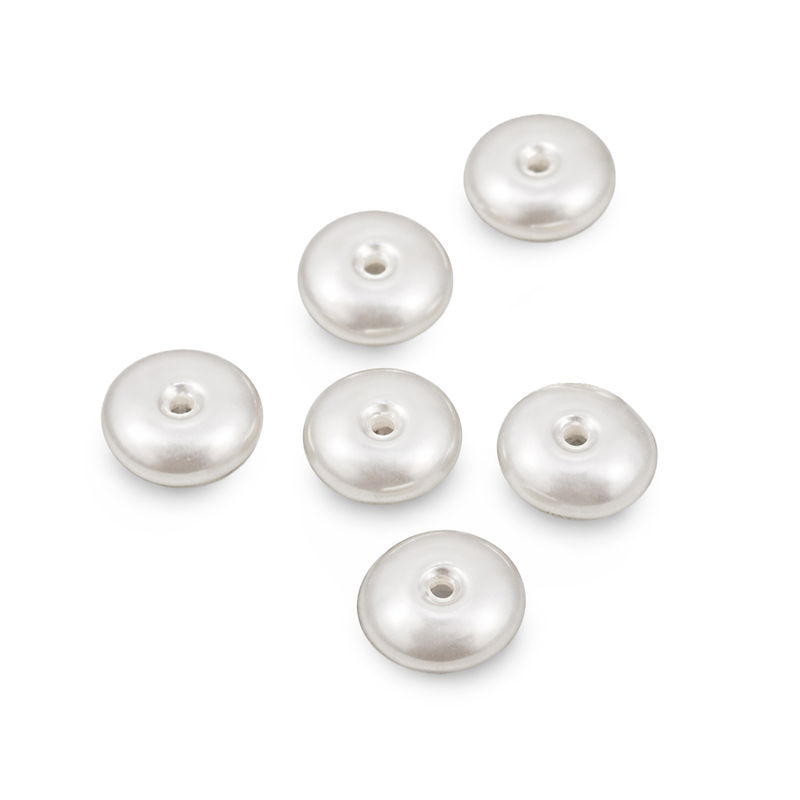 Wachsperle Linse perlweiss 7x10mm 12 Stk./Dose