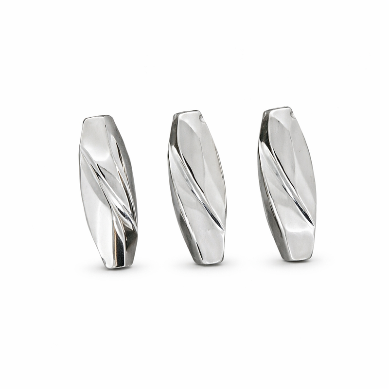 Wachsperle Olive gedreht silber 14mm 35 Stk./Dose